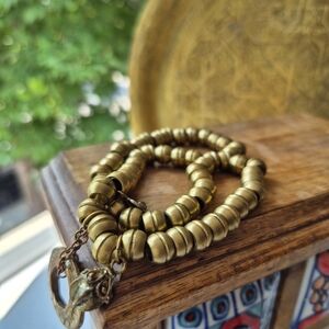 Solid Brass Chunky Beaded Bracelet